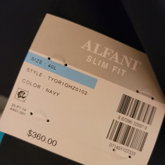 Alfani Mens Slim Fit Jacket Navy Size 40L - Picture 4 of 4